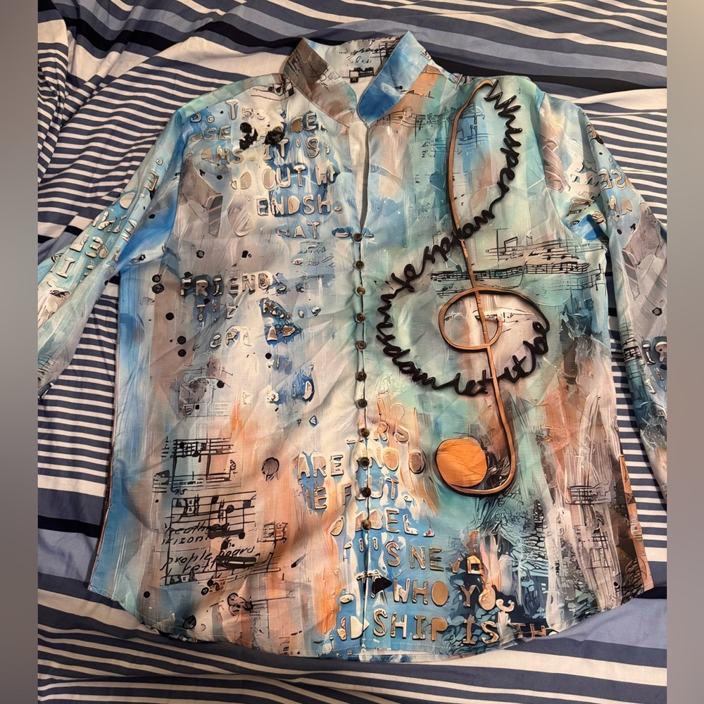 Men’s Asian inspired button shirt